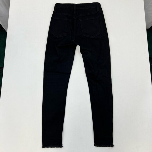 Just Black Womens Skinny Jeans Stretch Pockets Button Fly Raw Edge Mid Rise 24 - Picture 5 of 10